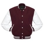 Burgundy Letterman Varsity Jacket